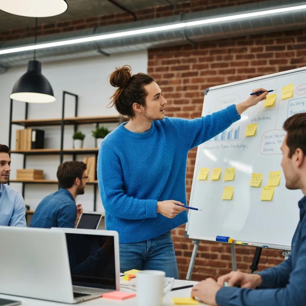 Small business team planning a local social media calendar and assigning posts