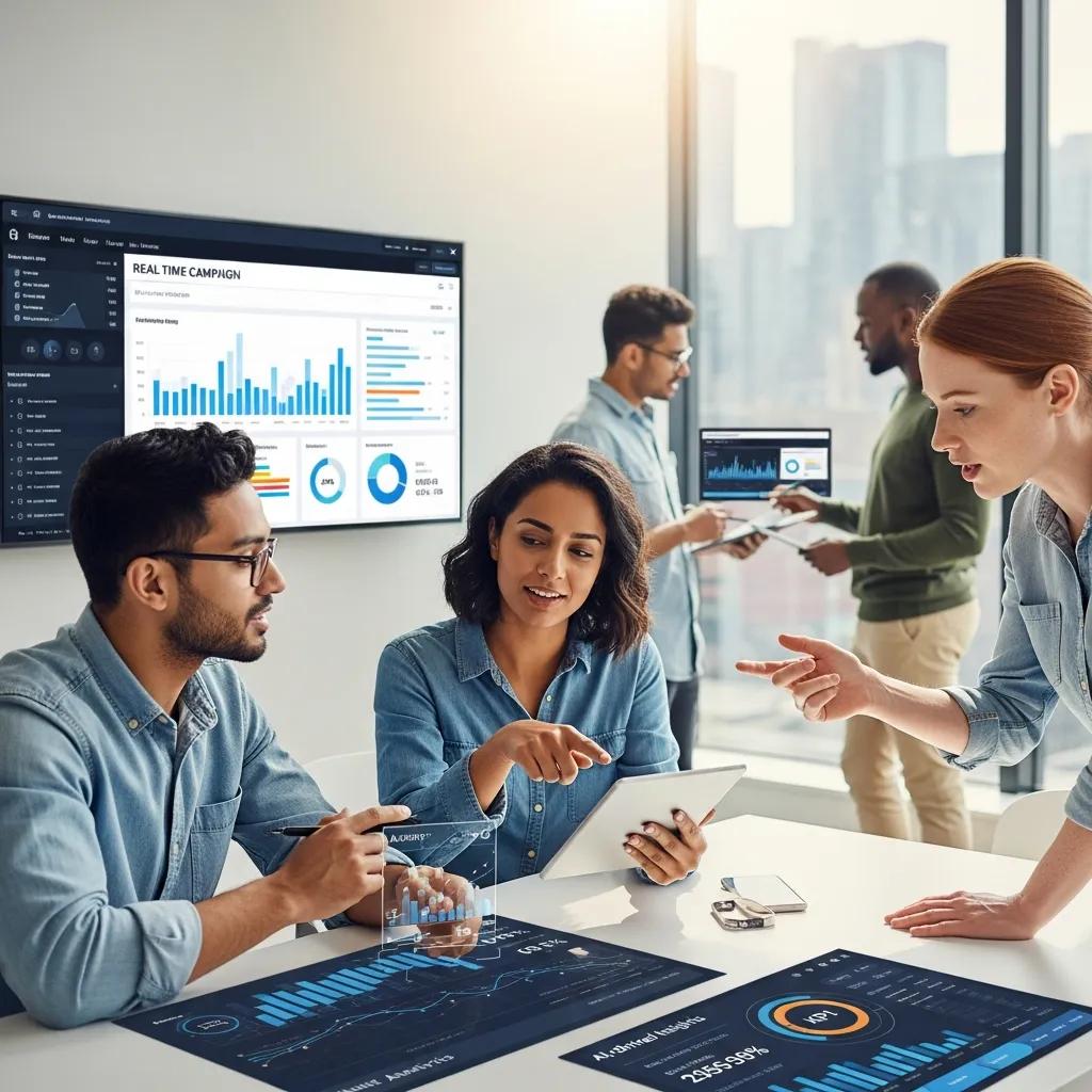 Team collaborating to optimize paid media using AI-driven insights