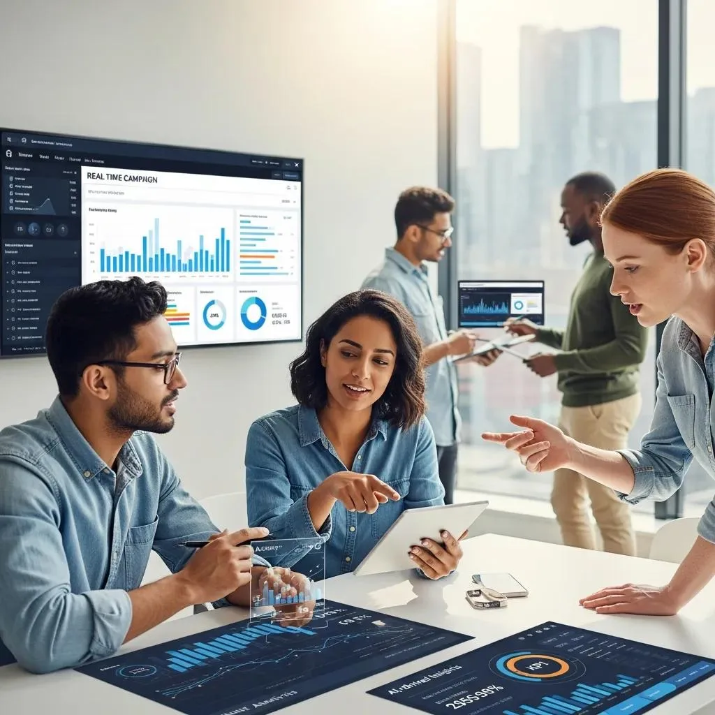 Team collaborating to optimize paid media using AI-driven insights