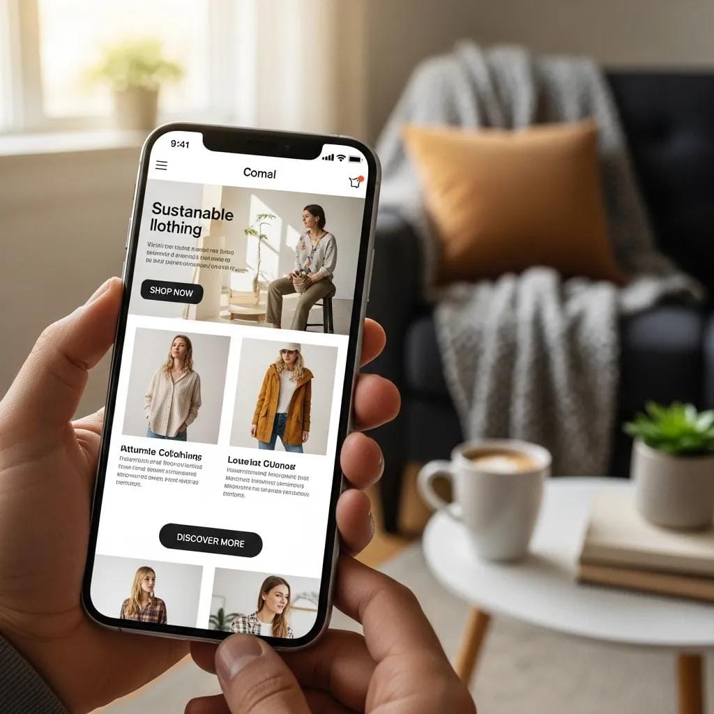 Smartphone showing a mobile-optimized email layout