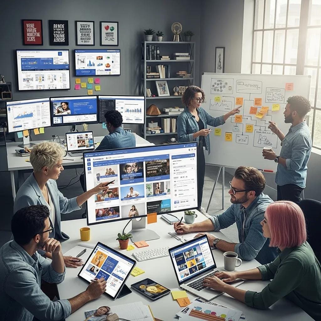 Creative team designing engaging Facebook Ads using dynamic creative optimization strategies