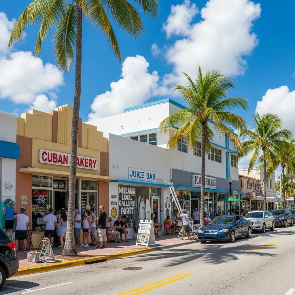 Vibrant South Florida business district highlighting local commerce and community engagement