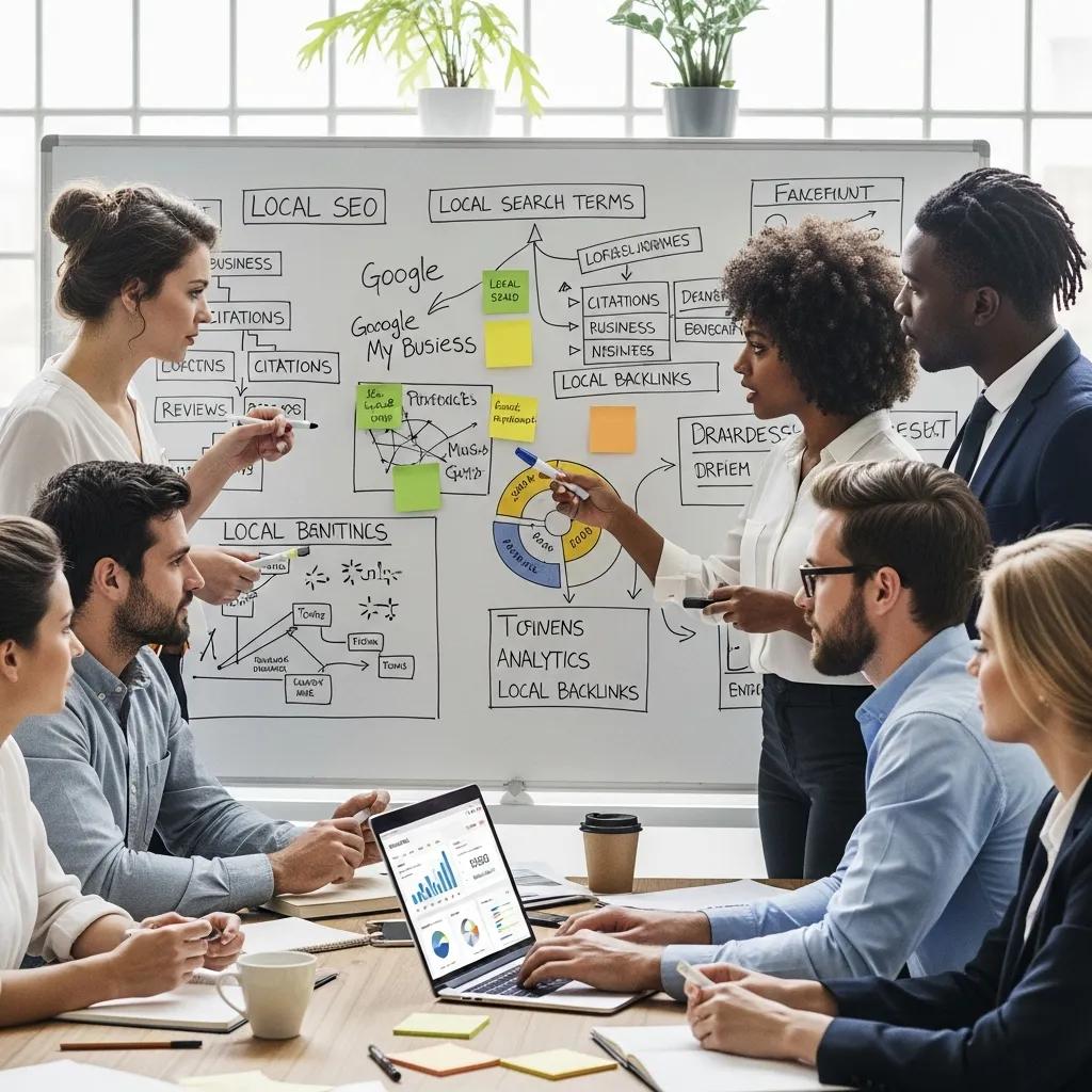 Digital marketing team discussing local SEO strategies for small businesses in Lauderhill