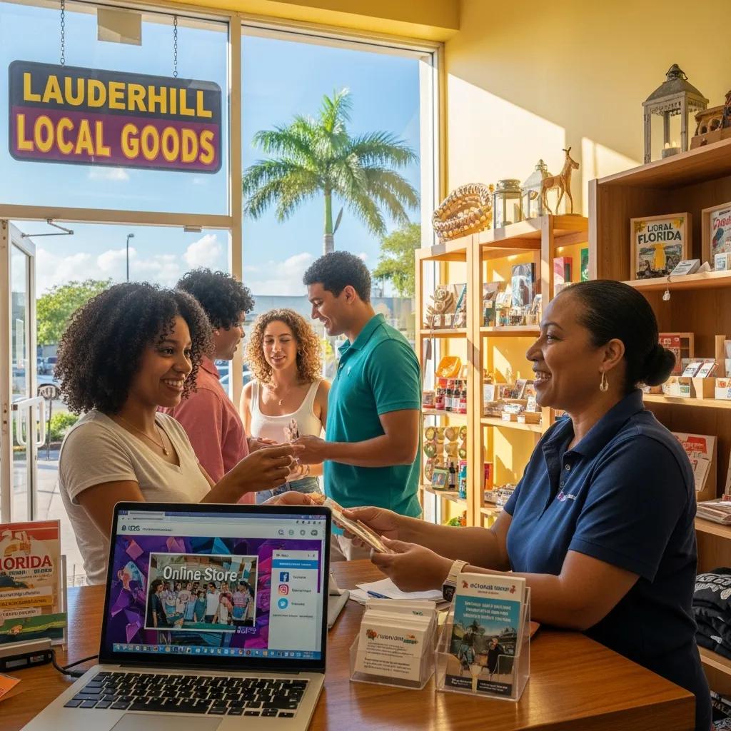 Local business owner engaging with customers, representing digital marketing in Lauderhill, FL