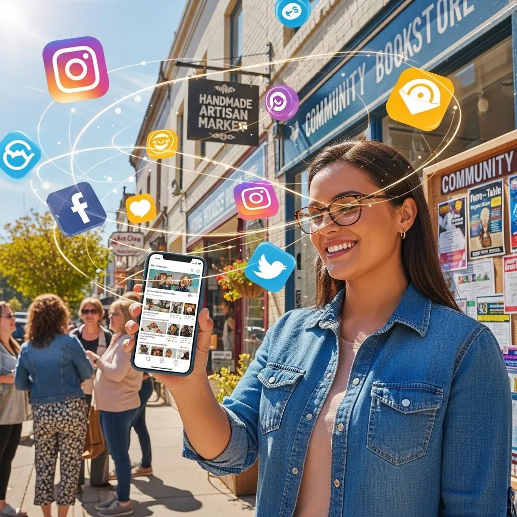 Small business owner using social media to connect with the local community in Lauderhill